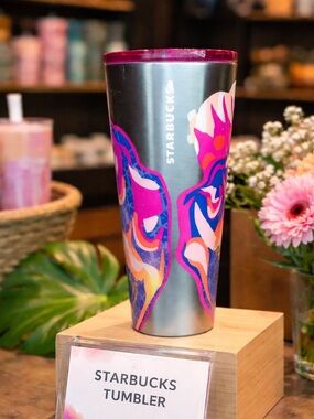 Starbucks Summer 2024 Abstract Butterfly Silver Venti Metal Tumbler